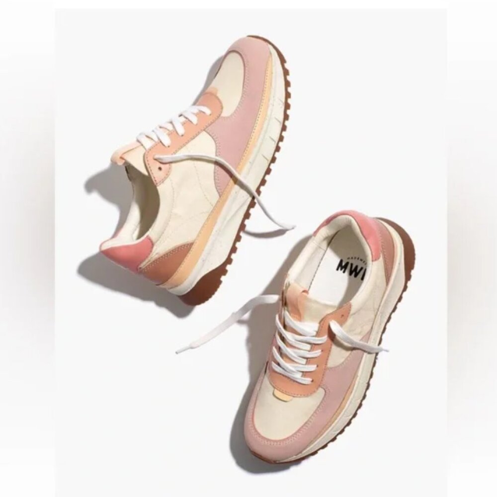 Madewell Pink Kickoff Sneakers Platform Trainers Colorblock Lug Sole Womens NEW